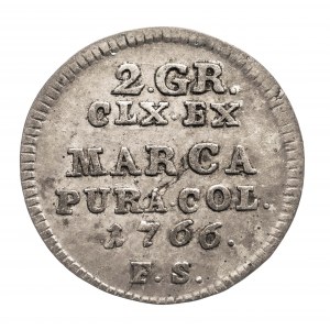 Polska, Stanisław August Poniatowski, półzłotek (2 grosze) 1766 F.S., Warszawa