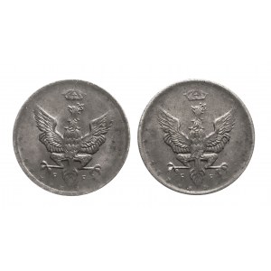 Królestwo Polskie, zestaw ( 2 szt.) 10 fenigów 1917, Stuttgart