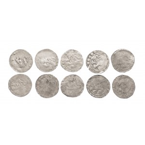 Czechy, Grosze praskie XIV wiek, Wacławy, Karol IV, 10 sztuk