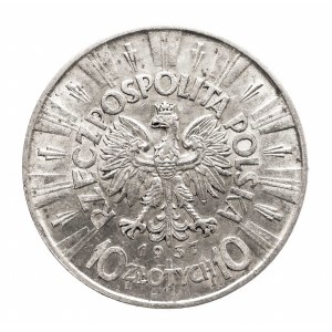 Polska, II Rzeczpospolita, 10 złotych 1937, Piłsudski, Warszawa