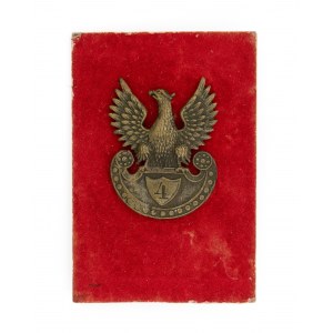 Orzeł wz. 17 - cyfra pułkowa 4 na tarczy amazonek, Warszawa 1917
