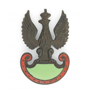 Orzeł wz. 39 z emaliowaną tarczą amazonek, Szkoła Podchorążych Zaopatrzenia i Transportu (?)- Włochy 1945-46
