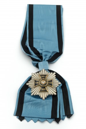 Star of the Order of Virtuti Militari together with the ribbon for the First Class Order