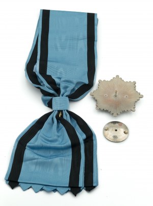 Star of the Order of Virtuti Militari together with the ribbon for the First Class Order