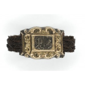 Patriotic bristle ring with the coat of arms of Poland from the November Uprising period