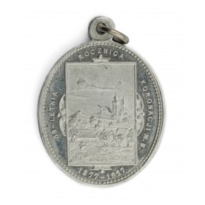 Medalik 50 rocznica koronacji Matki Boskiej Starowiejskiej 1877-1927. Matko Boska Starowiejska Módl się za Nami