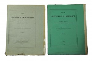 SAGAYŁO Ernest - Lecture on Descriptive Geometry , Part I : Tables, Paris 1882, SET of 2 editions: in Polish and in French