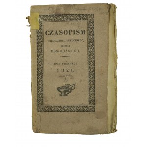 Czasopism księgozbioru publicznego imienia Ossolińskich rok pierwszy 1828, zeszyt wtóry, stemple warszawskiej biblioteki cara Mikołaja I