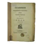 Czasopism księgozbioru publicznego imienia Ossolińskich rok pierwszy 1828, zeszyt wtóry, stemple warszawskiej biblioteki cara Mikołaja I