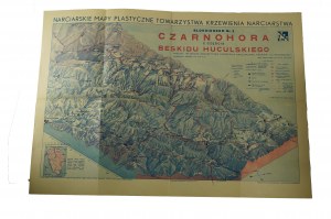 Czarnochora with part of Hutsul Beskid - Skiing Plastic Map, Blokdiagram No. 5, Society for the Promotion of Skiing, Cracow 1934r.