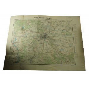 Mapa okolic Lwowa , podziałka 1:100.000 [przed 1939r.] Instytut Kartograficzny im. E.Romera