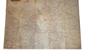 PO£ONIECKI Great railroad map of Central Europe on a scale of 1:1,500,000 in seven colors, Lviv-Warsaw 1922.