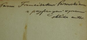 BUJAK Franciszek - From the distant and near past. Historical and economic studies, Lviv-Warsaw-Krakow 1924, AUTHOR'S DEDICATION