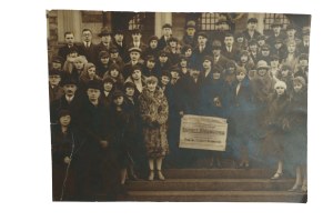 IŁŁAKOWICZÓWNA Kazimiera - photograph with the poet and a poster inviting to an author's evening at the University of Poznań, Polonists' Circle of the University of Poznań