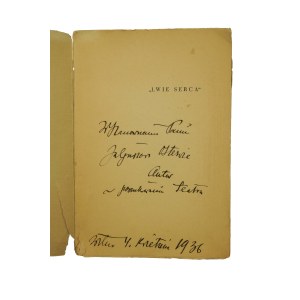 PETRY Juliusz Stefan - Lwie serca , Lwów 1936r. z dedykacją i autografem autora