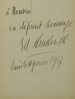 KRAKOWSKI Edouard - Two Poets of Heroism: Charles Peguy and Stanislaw Wyspianski, 1937, dedication by the author