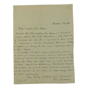 Władysław SEMKOWICZ [1878-1949] odręczny list w sprawie polemiki dotyczącej II tomu Dziejów Rosji, datowany 31.X.1935r.
