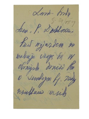 Tadeusz Wojciechowski [1838-1919] historian, professor and rector of Lviv University , handwritten letter dated 28.VII.1909.