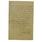 Stanisław SMOLKA [1854-1924] polski historyk, odręczny list z prośbą o opiekę nad naszymi pracami w Archiwum Watykańskim, datowany: Wiedeń 5.III.1892r.
