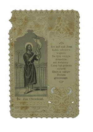 Saint John the Baptist HOLY IMAGE , lace,