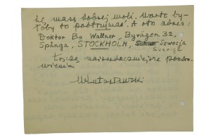 Witold LUTOSŁAWSKI [1913-1994] korespondencja na papierze z nagłówkiem kompozytora, datowana 27.VIII.1959r., autograf