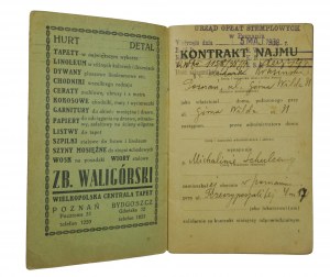 RENTAL CONTRACT for premises [trade and hat studio] in Poznań, 31 Górna Wilda Street, dated May 5, 1938.