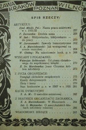 DIRECTOR of Youth Associations , magazine of the Union of Polish Youth No. 9, September 1931. [Year X]