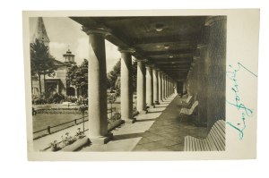 Ludwik Solski [1855-1954] autograph on a postcard with a view of Krynica [Colonnade in the Baths].
