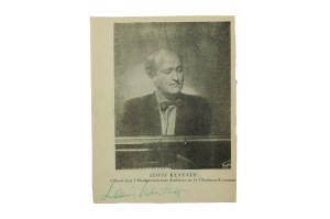 KENTNER Louis [1905-1987] Hungarian-British pianist, winner of the 5th prize in the Chopin Competition [1932], autograph on a clipping from the program 