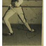 Edward Pokrywka-Pokros , tancerz operowy, w Poznaniu i Łodzi, lata 50-te XXw. , autograf na pocztówce