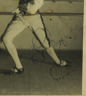 Edward Pokrywka-Pokros , opera dancer, in Poznan and Lodz, 1950s. , autograph on postcard