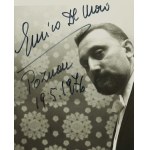 Enrico de MORI [1930-2016] włoski dyrygent autograf na karcie z fotografią dyrygenta, Poznań 19.V.1976r.