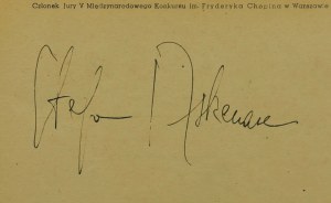 Stefan ASKENASE recital fortepianowy, autograf pianisty 23.III.1955r.