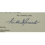 Franklin Delano Roosevelt [1882-1945] faksymile autografu na korespondencji z oznaczeniem The White House Washington z 1942r. skierowanej do prezydenta Rady Polonii Amerykańskiej - F.X. Świetlik