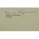 Karol Rozmarek prezes Kongresu Polonii Amerykańskiej, autograf na korespondencji skierowanej do ks. A.A. Skonieckiego Lomitetu Koordynacyjnego Stowarzyszenia Amerykańsko-Polskiego na Wschodzie, datowana 7.VIII.1945r.