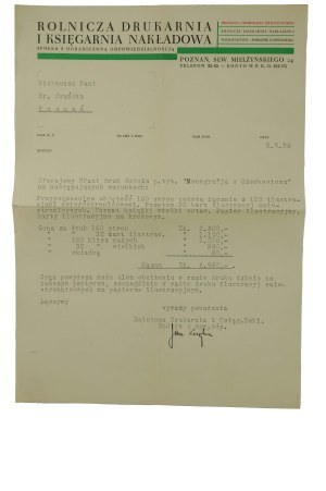 Josephine of Orange - correspondence from a printer regarding the printing of 