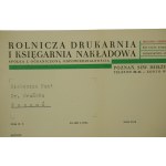 Józefa Orańska - korespondencja od drukarni w sprawie druku Monografii o Czechowiczu, datowana 5.V.1936r. [nie ukazała się przed II wojną światową], autograf Jana Kuglina