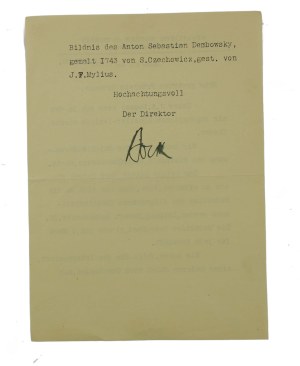 Joseph of Orange - correspondence from the Berlin City Museum regarding the engraving 