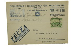 Joseph of Orange - correspondence from St. Adalbert's Printing and Bookshop regarding the printing of a monograph on Szymon Czechowicz, dated March 3, 1939.