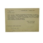 Józefa Orańska - korespondencja od Drukarni i Księgarni św. Wojciecha w sprawie druku monografii o Szymonie Czechowiczu, datowana 3 marca 1939r.