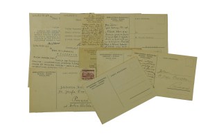 Józefa Orańska - zestaw 10 kart pocztowych z korespondencją do J. Orańskiej z nagłówkiem Biblioteki Kórnickiej, lata 1938-39 i 1946-48