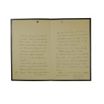 Ludwik FINKEL [1858-1930] historyk, bibliograf, encyklopedysta, odręczny list datowany 21.XI.1904r.