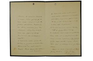 Ludwik FINKEL [1858-1930] historian, bibliographer, encyclopedist, handwritten letter dated 21.XI.1904.