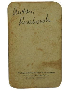 Fotografia kartonikowa CDV Antoni Ruszkowski wykonana w zakładzie A.Witkowskiego w Warszawie