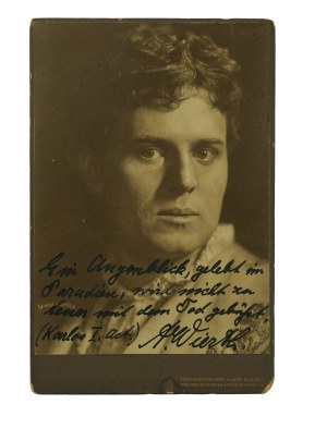Fotografia kartonikowa CDV Alexander Wierth [aktor teatralny] z odręczną dedykacją i autografem
