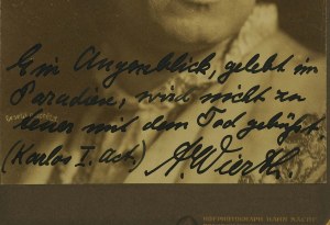 Fotografia kartonikowa CDV Alexander Wierth [aktor teatralny] z odręczną dedykacją i autografem