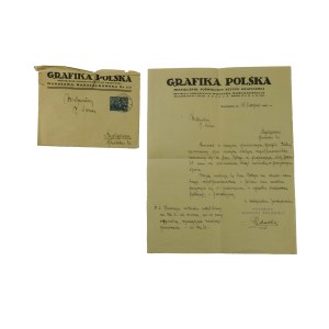 GRAFIKA POLSKA miesięcznik , korespondencja do stałego współpracownika w sprawie umieszczenia nazwiska w spisie oraz honorarium za teksty, datowana 28.XI.1921r.
