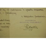 GRAFIKA POLSKA miesięcznik , korespondencja do stałego współpracownika w sprawie umieszczenia nazwiska w spisie oraz honorarium za teksty, datowana 28.XI.1921r.