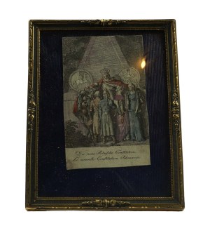 CHODOWIECKI Daniel [1726-1801] - Alegoria Konstytucji 3 maja 1791, akwaforta kolorowana, 1792r.