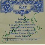 Mieczysław FOGG [1901-1990] autograf artysty na programie Jubileuszu 80-lecia urodzin i 55-lecia pracy artystycznej, 30.V.1981r.
